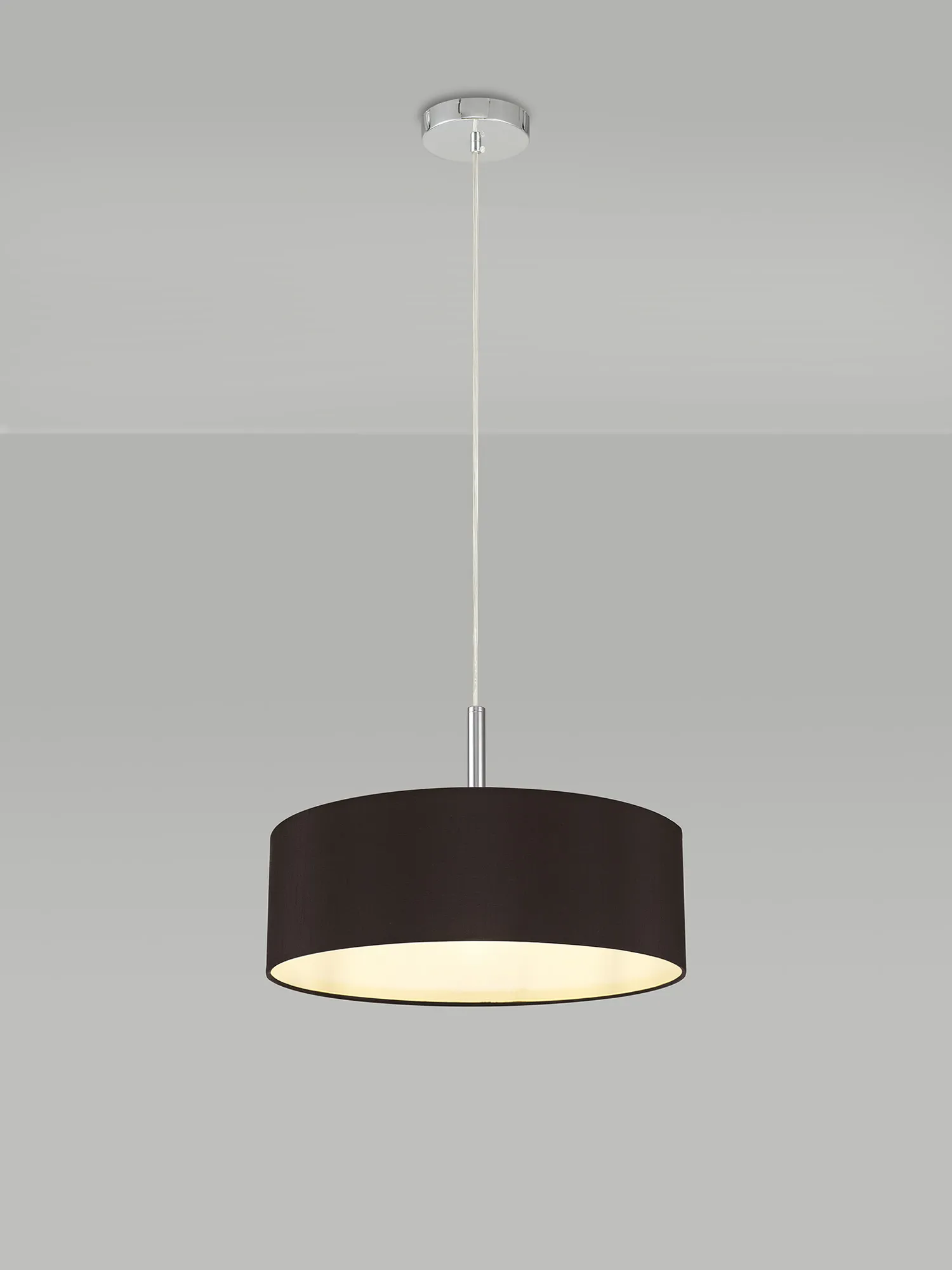 Baymont 45cm 3 Light Pendant Polished Chrome, Black/White DK0689  Deco Baymont CH BL